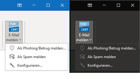 Screenshot des Outlook-Plugins im Einsatz
